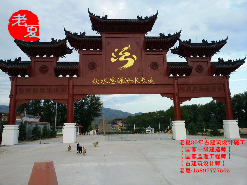 仿古街门楼大门设计，学校仿古门楼设计图纸方案